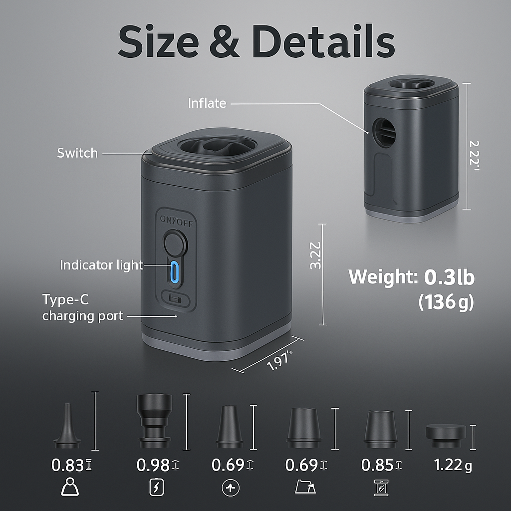 Mini Portable Air Pump Rechargeable